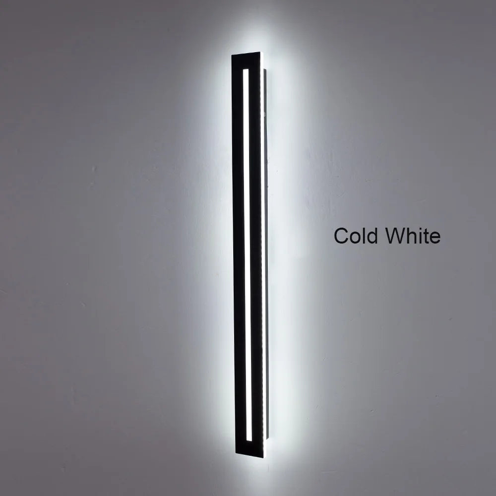 Modern Hollow Linear Outdoor LED Wall Sconce - Black Metal Exterior Light Fixture for Porch, Patio & Garage (Single/Pair)