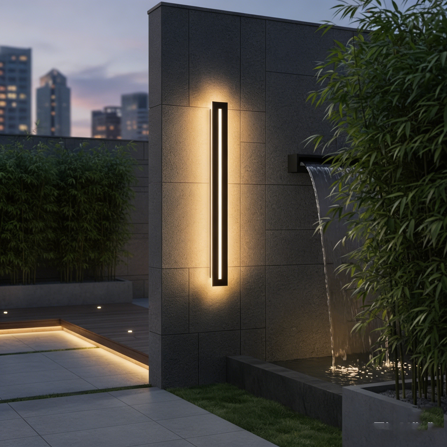 Modern Hollow Linear Outdoor LED Wall Sconce - Black Metal Exterior Light Fixture for Porch, Patio & Garage (Single/Pair)