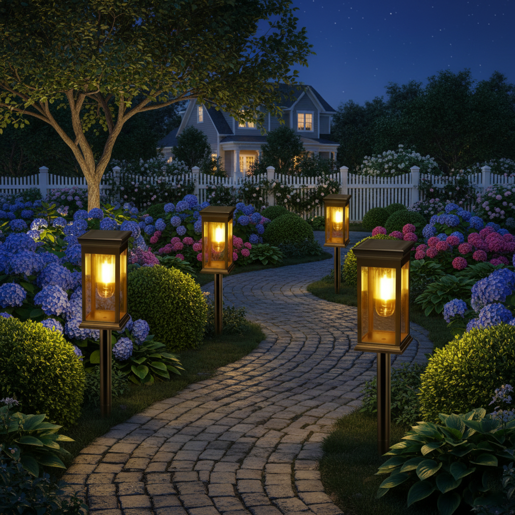 Vintage Outdoor Solar Path Lights - Waterproof Retro Garden Stake Lights with Warm Edison Bulb for Walkway, Patio & Yard (Set of 4)