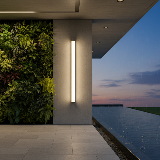 Minimalist Modern Long Strip LED Outdoor Wall Sconce - Weatherproof IP65 Exterior Light Fixture for Villa Porch, Garage & Garden