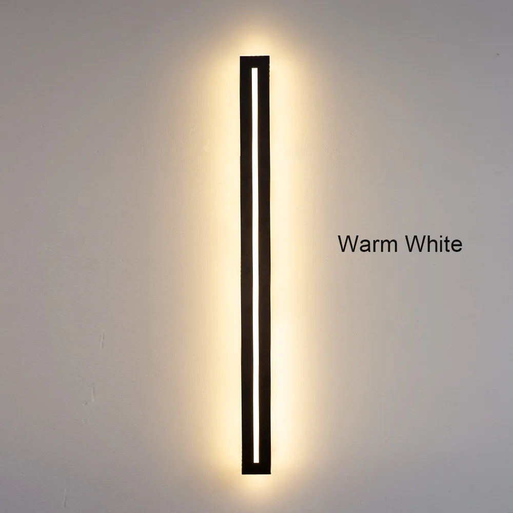 Modern Hollow Linear Outdoor LED Wall Sconce - Black Metal Exterior Light Fixture for Porch, Patio & Garage (Single/Pair)