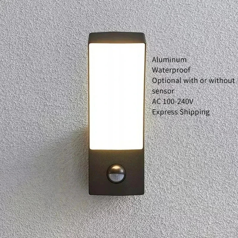 Modern Curved LED Outdoor Motion Sensor Wall Sconce - Weatherproof Exterior Light Fixture for Garage, Porch & Patio (Single/Pair)
