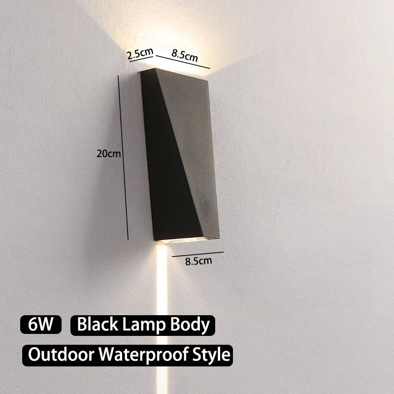 Modern Angular LED Up and Down Outdoor Wall Sconce - Weatherproof Aluminum Exterior Light Fixture for Garage & Porch (Single/Pair)