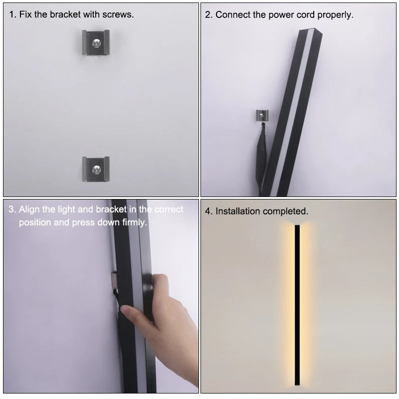 Modern Outdoor Linear LED Wall Sconce - Black Aluminum Exterior Light Fixture for Garage, Patio & Porch (Single/Pair)