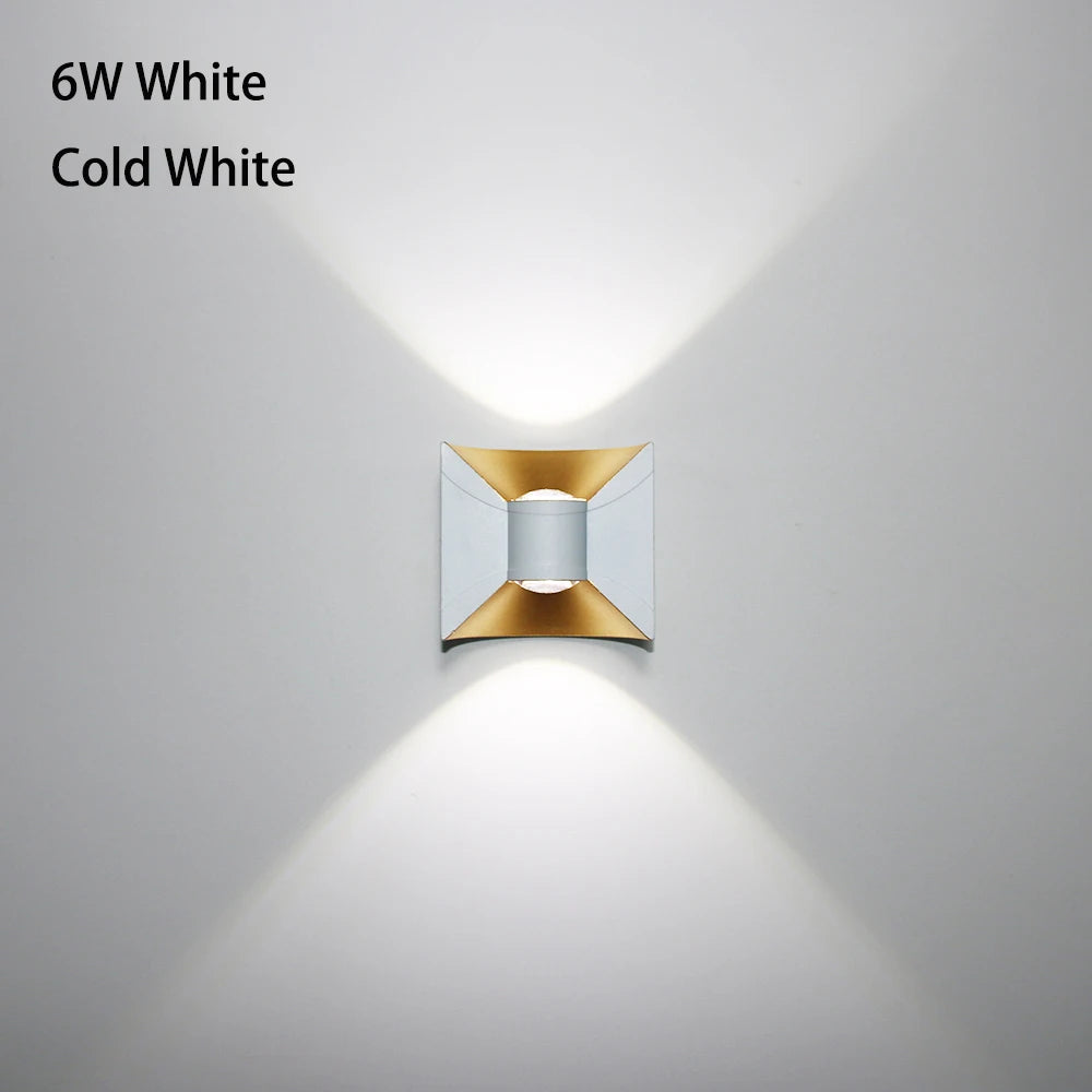 Modern Hourglass LED Up and Down Outdoor Wall Sconce - Weatherproof Exterior Light Fixture for Garage, Porch & Patio (Single/Pair)