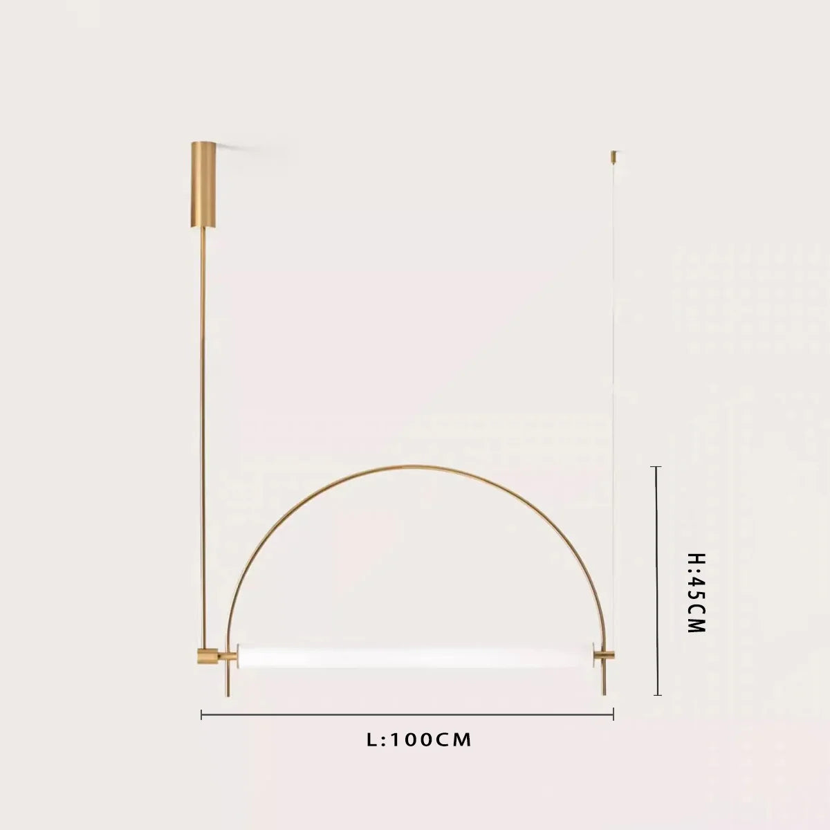 Modern Minimalist Linear Pendant Light - Extra Large 94-Inch (240cm) Geometric LED Chandelier for Villa & Office, Gold Finish, 3000K Warm Light