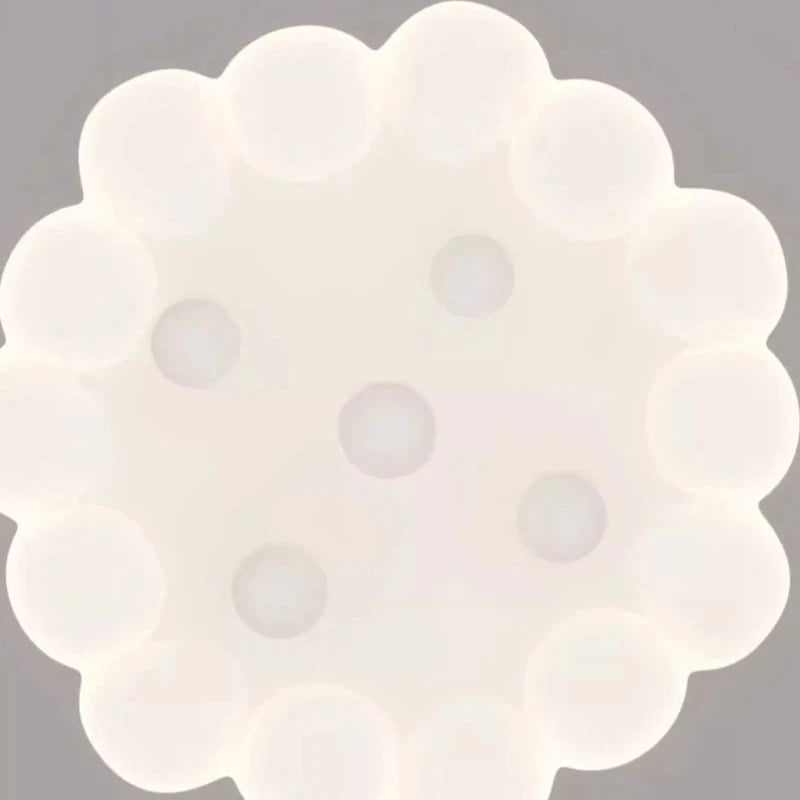 Modern White Cloud LED Flush Mount Ceiling Light - Cute Bubble Fixture with Hanging Orbs for Kids Room & Nursery (50cm, Dimmable Option)