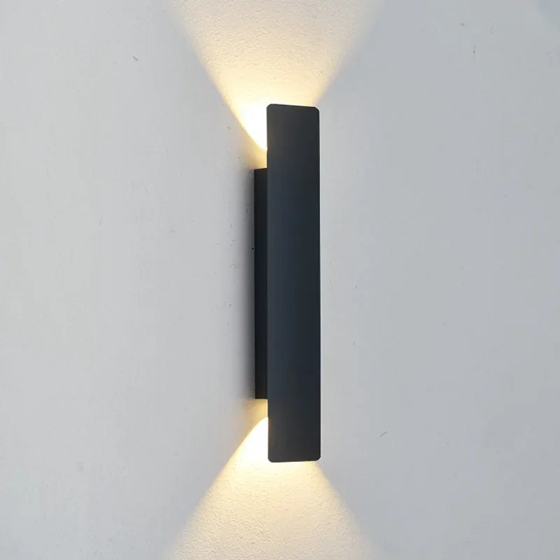 Modern Outdoor Up and Down Wall Sconce - Linear Aluminum Exterior LED Light Fixture for Garage, Patio & Porch (Single/Pair)