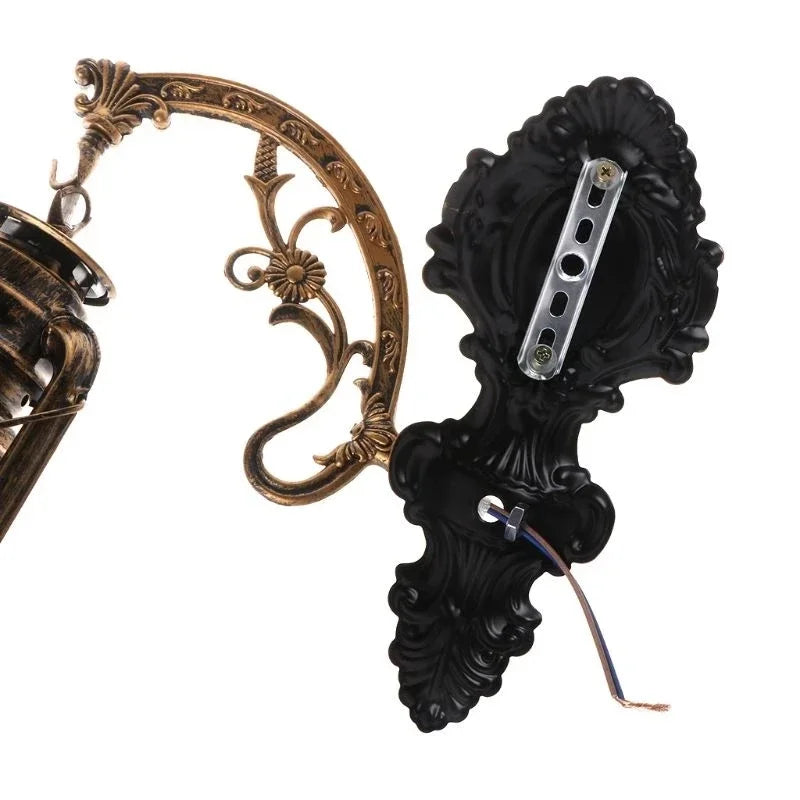 Retro Kerosene Horse Lantern Wall Sconce - Antique Bronze Iron Fixture for Rustic Farmhouse, Bedroom & Corridor