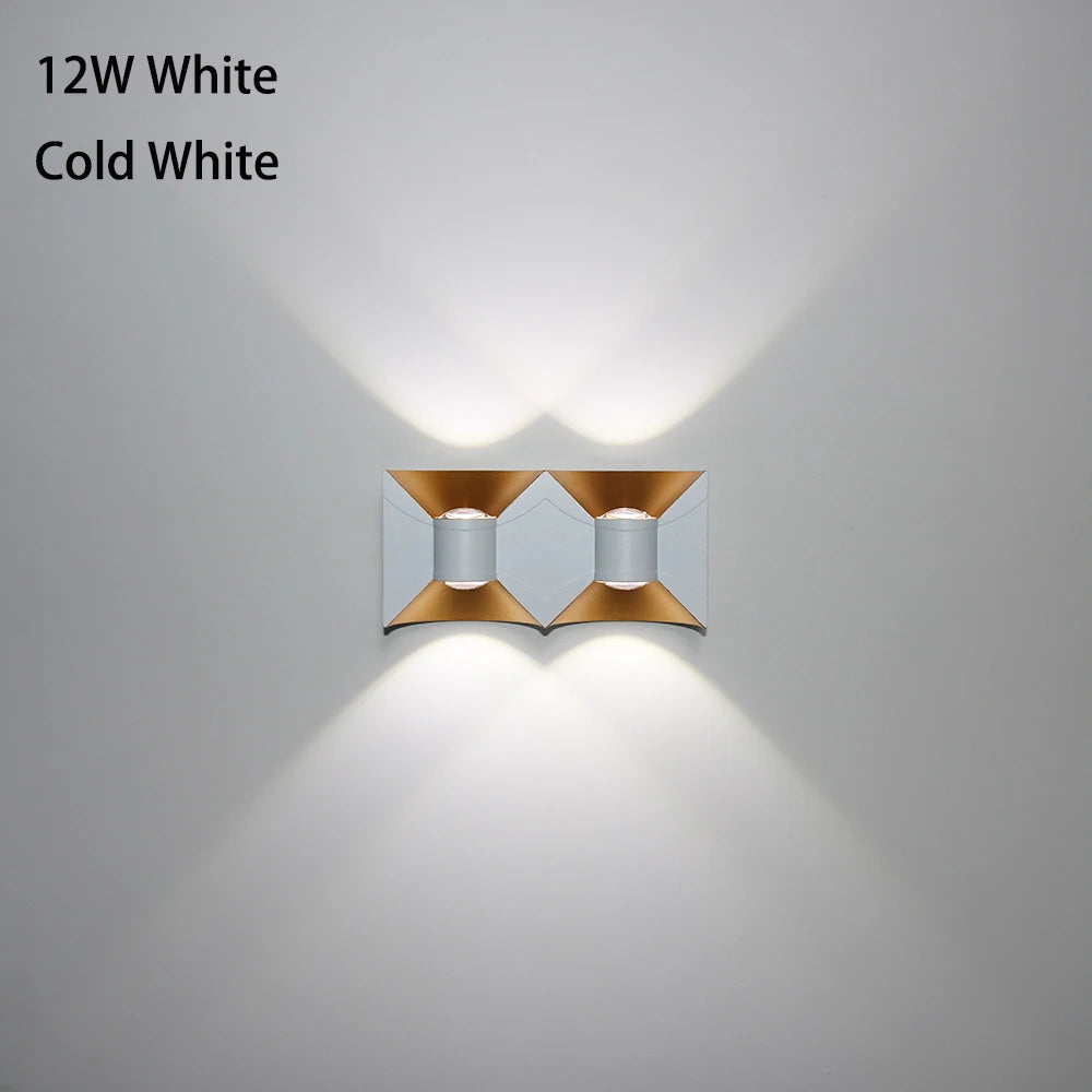Modern Hourglass LED Up and Down Outdoor Wall Sconce - Weatherproof Exterior Light Fixture for Garage, Porch & Patio (Single/Pair)