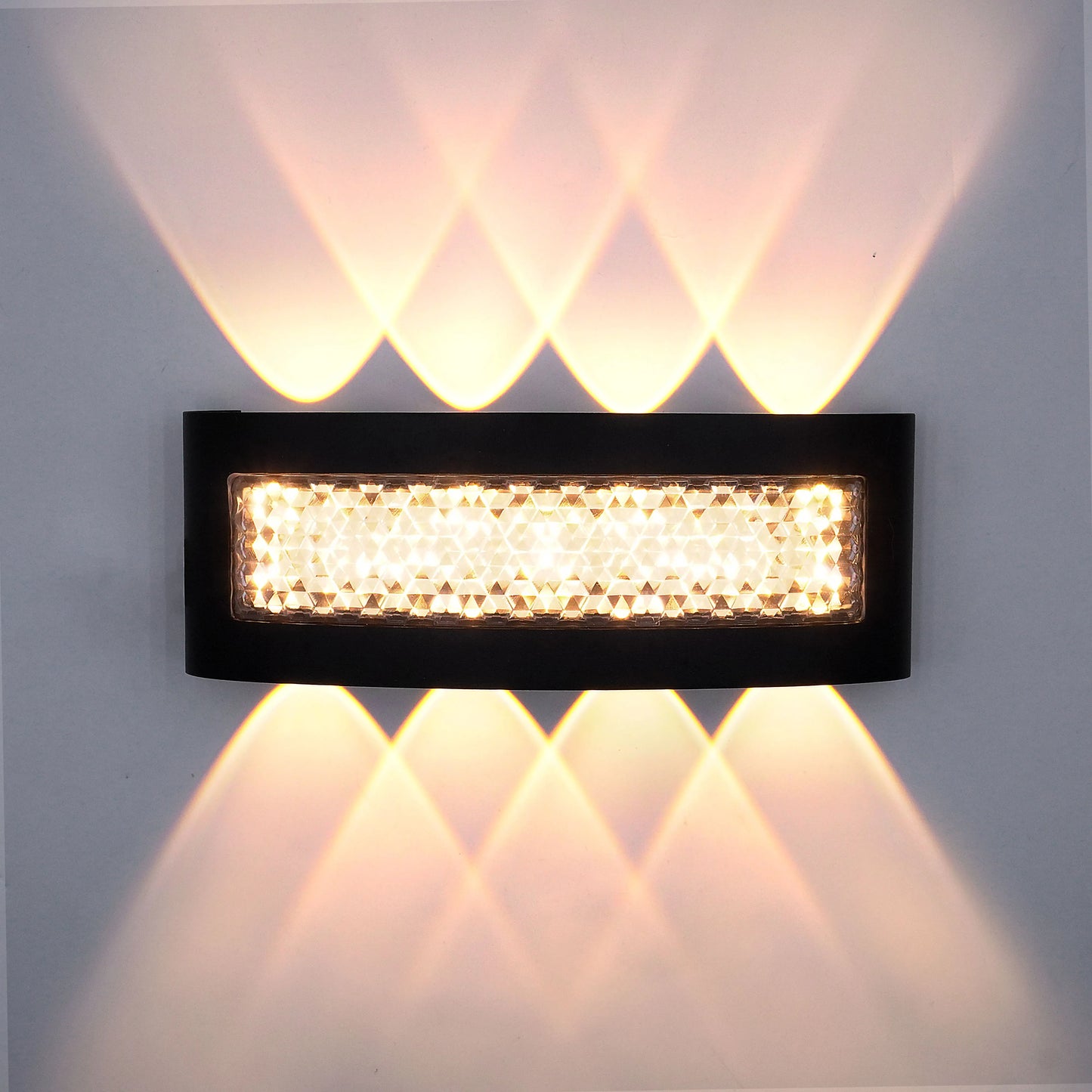 Modern Curved LED Outdoor Wall Sconce - Weatherproof Multi-Beam Exterior Light Fixture for Porch, Garage & Patio (Single/Pair)
