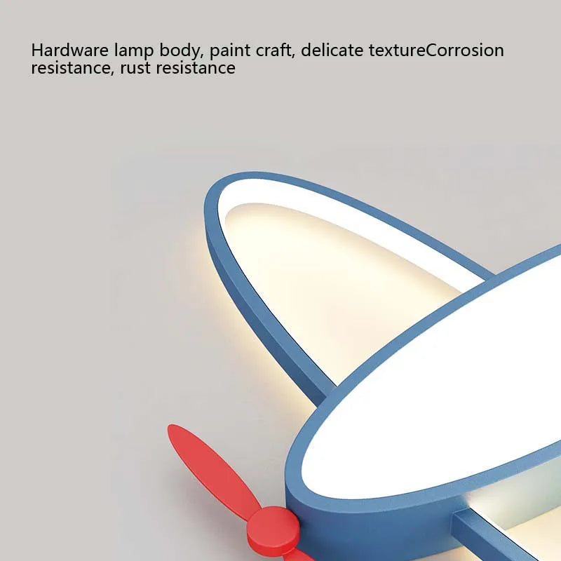 Scandinavian Style Airplane Ceiling Lamp - Warm Glow LED for Children's Room