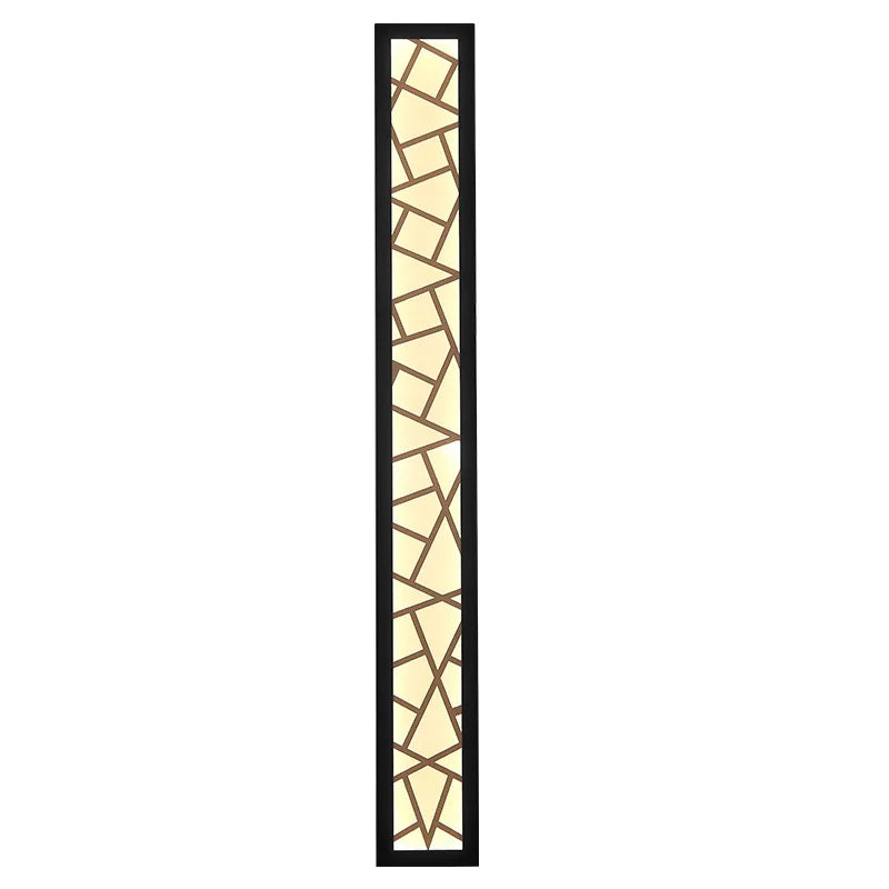 Modern Outdoor LED Wall Sconce - Linear Geometric Black Light Fixture for Porch, Patio, Garage & Villa Garden (Single/Pair)