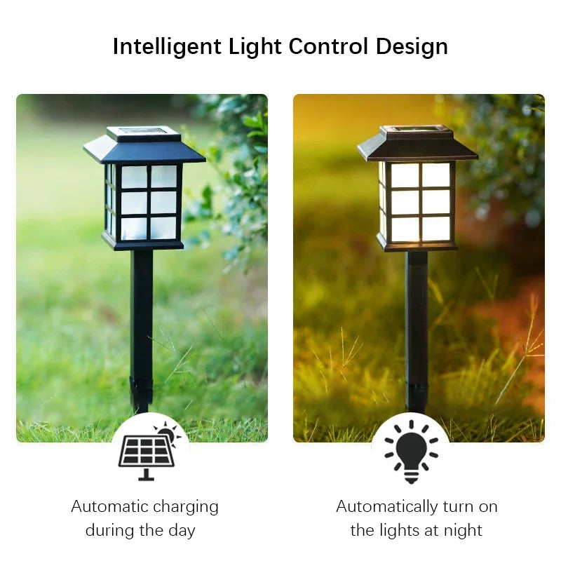 Classical Solar Pathway Lights - IP65 Waterproof LED Garden Grid Lights with Warm White Glow for Walkway, Patio & Lawn (Set of 2)
