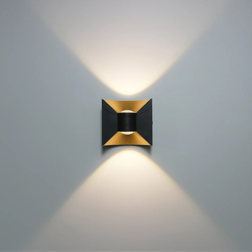 Modern Hourglass LED Up and Down Outdoor Wall Sconce - Weatherproof Exterior Light Fixture for Garage, Porch & Patio (Single/Pair)