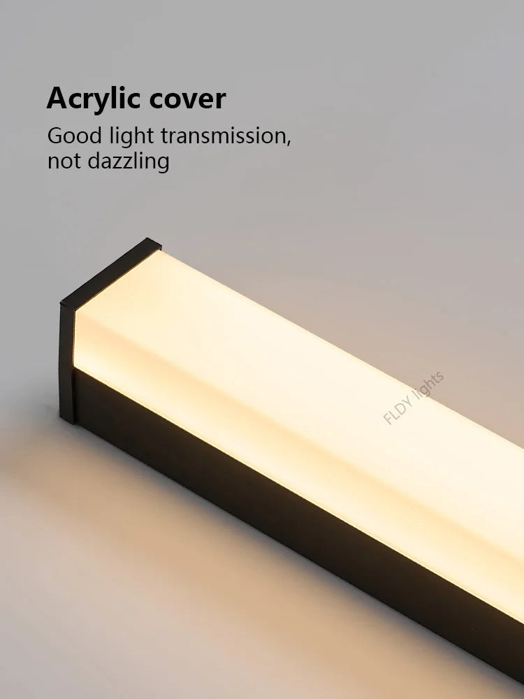Minimalist Modern Long Strip LED Outdoor Wall Sconce - Weatherproof IP65 Exterior Light Fixture for Villa Porch, Garage & Garden