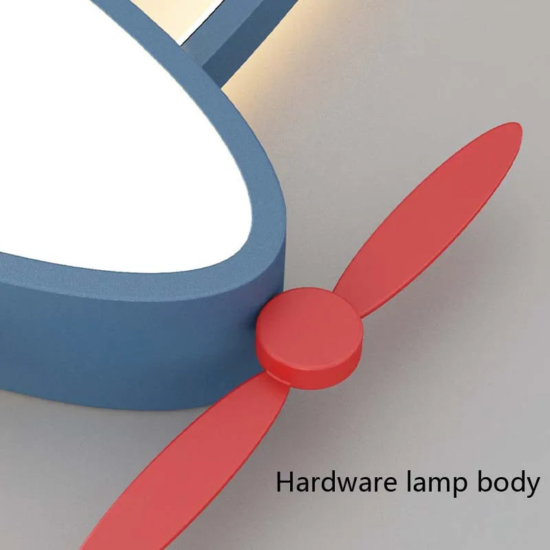 Scandinavian Style Airplane Ceiling Lamp - Warm Glow LED for Children's Room