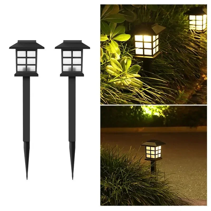 Classical Solar Pathway Lights - IP65 Waterproof LED Garden Grid Lights with Warm White Glow for Walkway, Patio & Lawn (Set of 2)