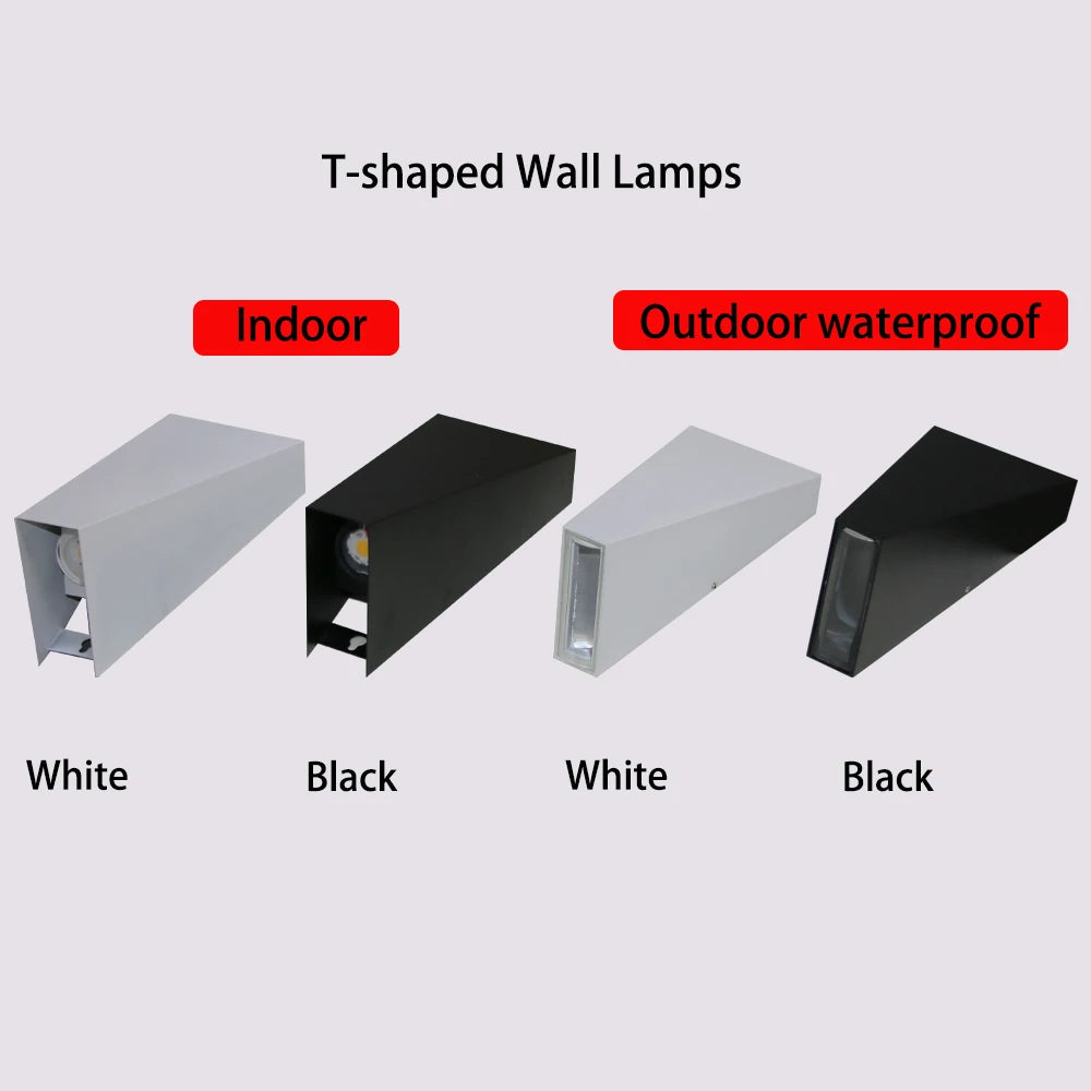 Modern Angular LED Up and Down Outdoor Wall Sconce - Weatherproof Aluminum Exterior Light Fixture for Garage & Porch (Single/Pair)