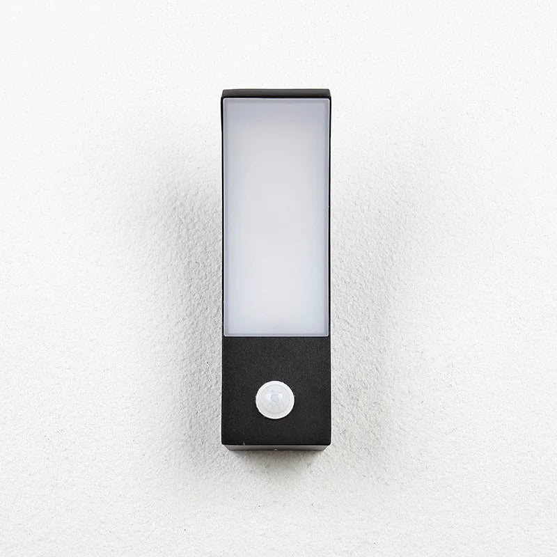 Modern Curved LED Outdoor Motion Sensor Wall Sconce - Weatherproof Exterior Light Fixture for Garage, Porch & Patio (Single/Pair)
