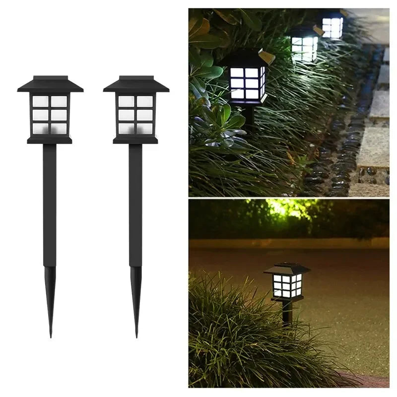 Classical Solar Pathway Lights - IP65 Waterproof LED Garden Grid Lights with Warm White Glow for Walkway, Patio & Lawn (Set of 2)