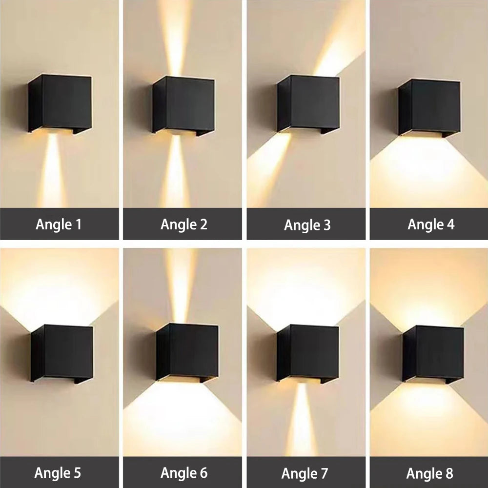 Modern Cube LED Up and Down Outdoor Wall Sconce - Weatherproof Exterior Light Fixture for Garage, Porch & Patio (Single/Pair)