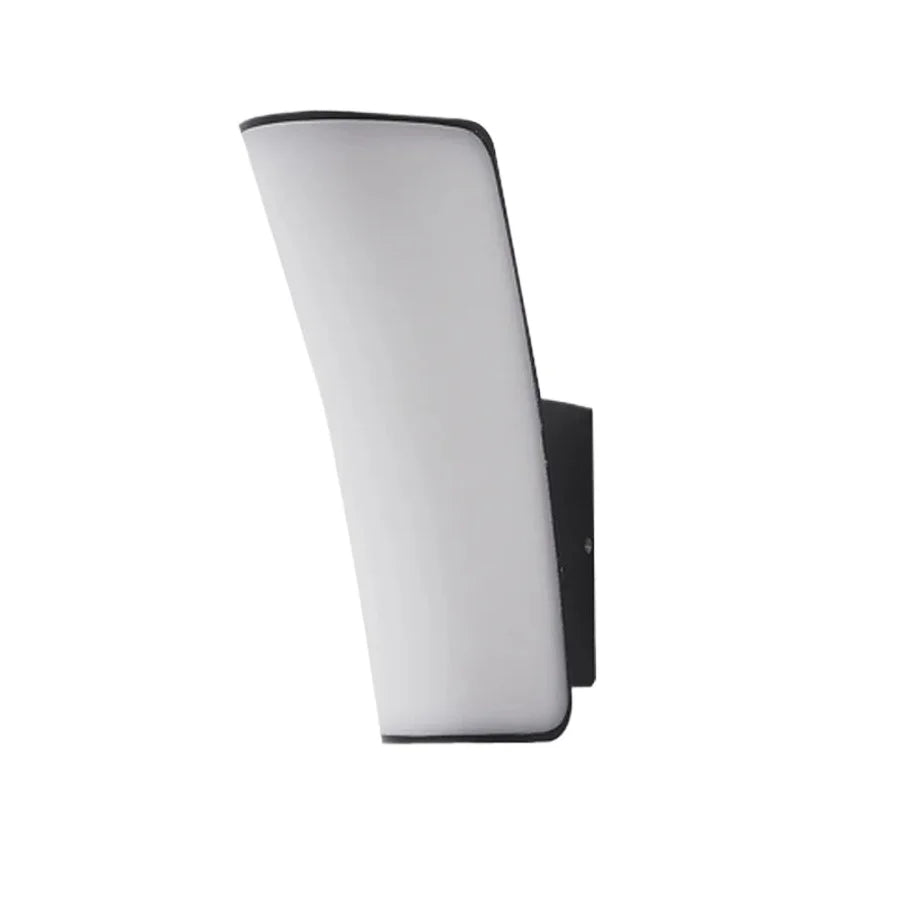 Modern Curved LED Outdoor Wall Sconce - Weatherproof Aluminum Exterior Light Fixture for Porch, Patio & Garage (Single/Pair)