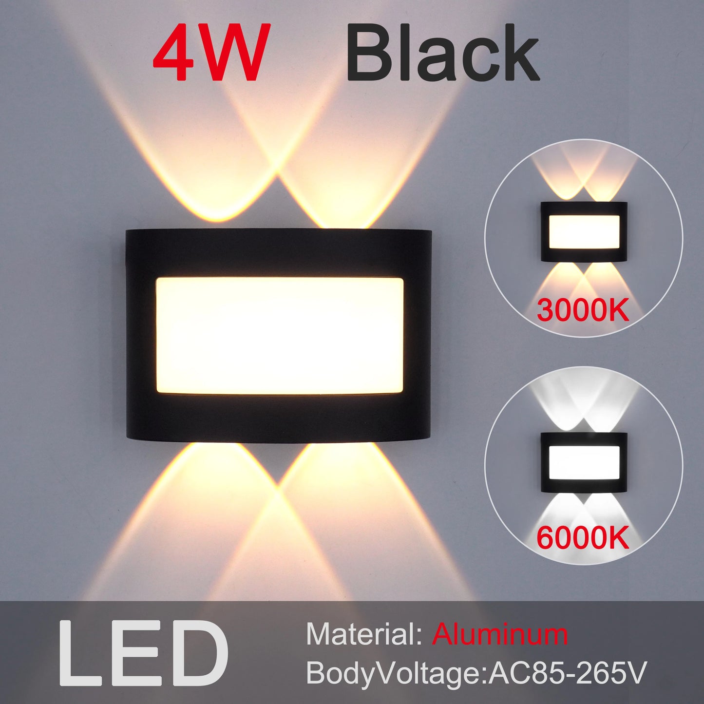 Modern Curved LED Outdoor Wall Sconce - Weatherproof Multi-Beam Exterior Light Fixture for Porch, Garage & Patio (Single/Pair)